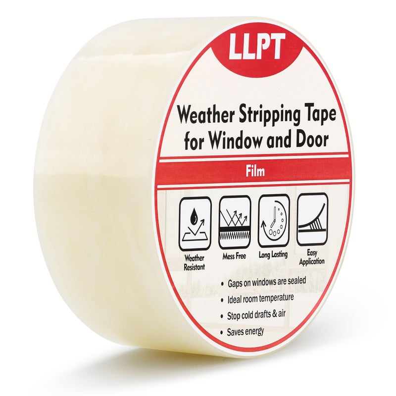 LLPT Transparent Weather Stripping Tape 2    x 108 Ft for Window and Door Ultra High Performance Weather Resistant Tape for Window Draft Insulation No Mess (WWT208) - Image 1